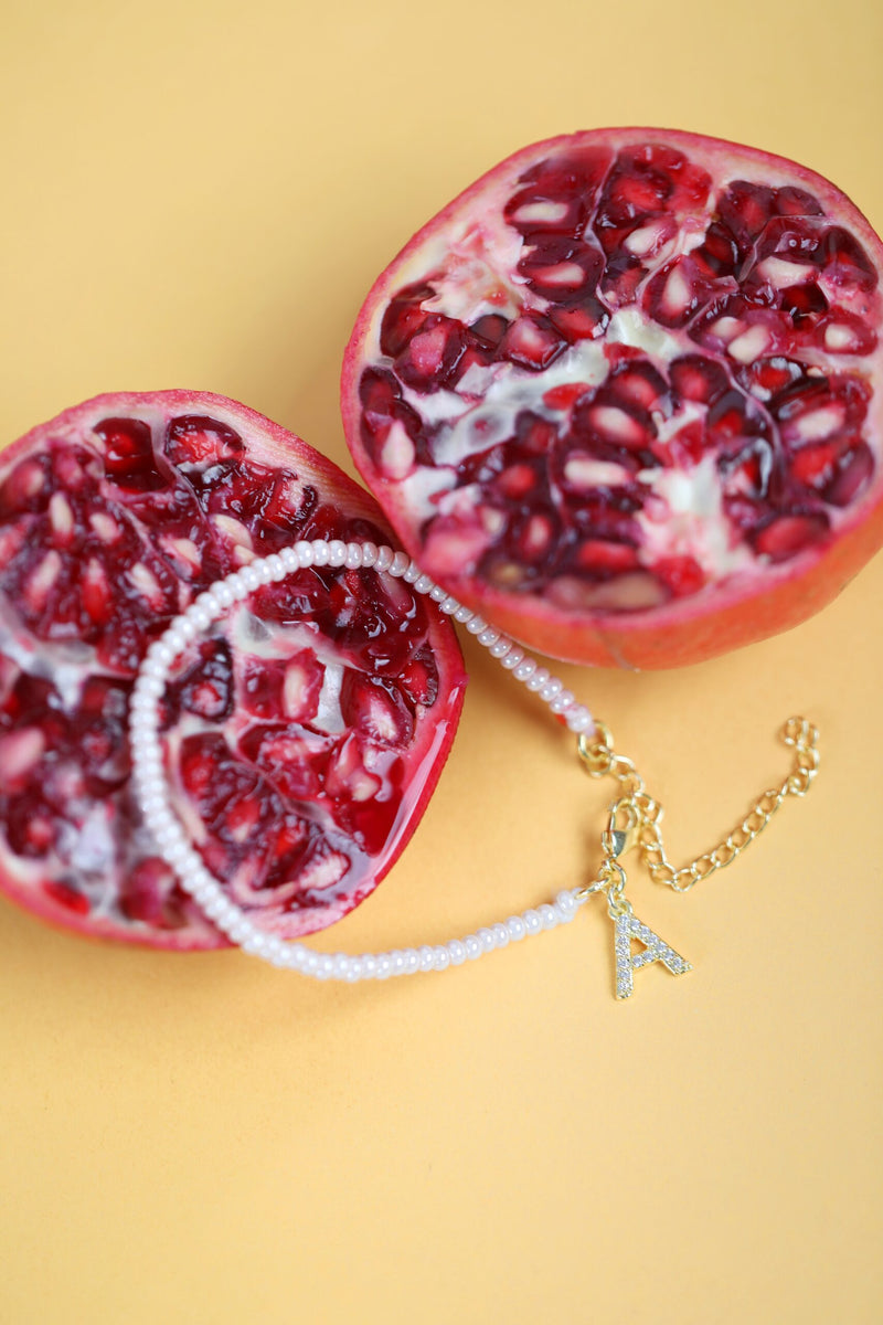 Personalised Freshwater Pearl Initial Bracelet - Inaya Accessories