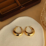 Load image into Gallery viewer, 18kt Gold Plated U Shaped Chunky Hoop Earrings, Ballerina
