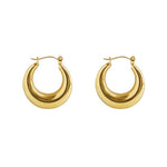 Load image into Gallery viewer, 18kt Gold Plated U Shaped Chunky Hoop Earrings, Ballerina
