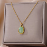 Load image into Gallery viewer, 18kt Gold Plated Waterdrop Green Necklace, Kirron Kher
