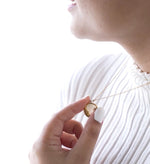 Load image into Gallery viewer, 18 KT Gold Plated Dainty Shell Sun &amp; Moon necklace, Paulami - Inaya Accessories