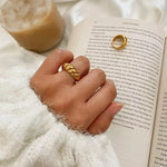 Load image into Gallery viewer, 18KT Gold Plated Croissant Ring - Inaya Accessories
