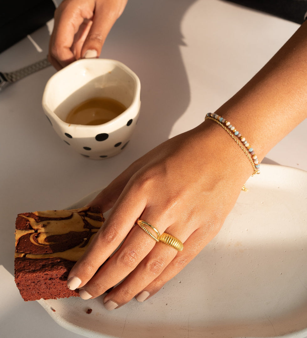 Personalised Raw Stone Beaded Bracelet - Inaya Accessories