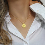 Load image into Gallery viewer, 18kt Gold Plated Vintage Sun Necklace - Sienna - Inaya Accessories