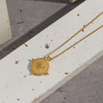 Load image into Gallery viewer, 18kt Gold Plated Vintage Sun Necklace - Sienna - Inaya Accessories