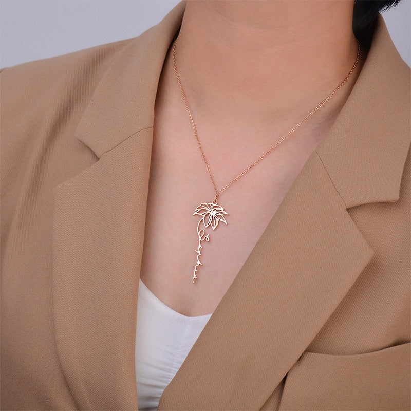 Birth Month Name Necklace - Inaya Accessories
