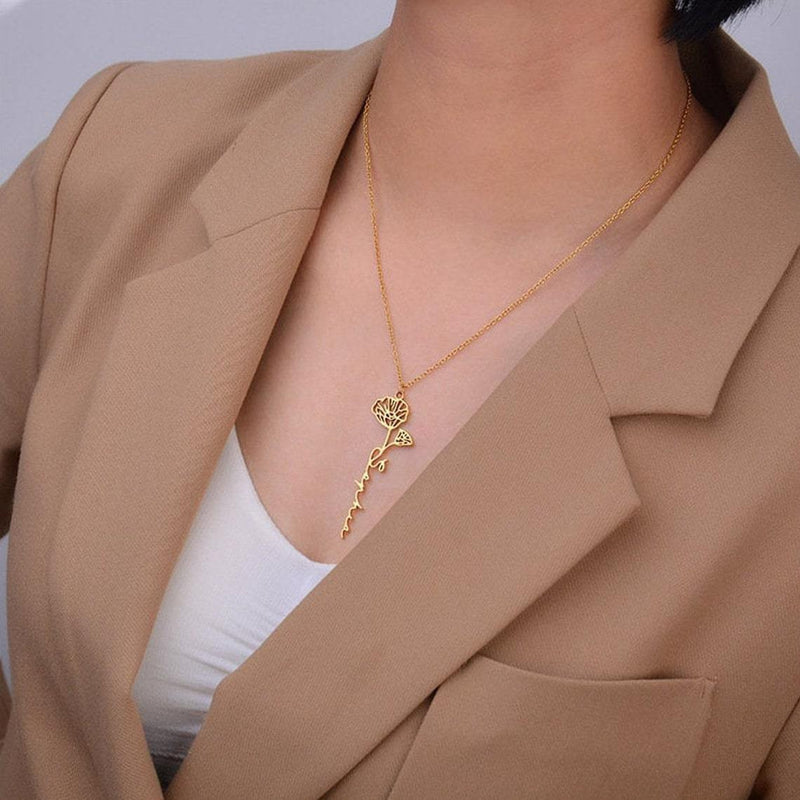 Birth Month Name Necklace - Inaya Accessories