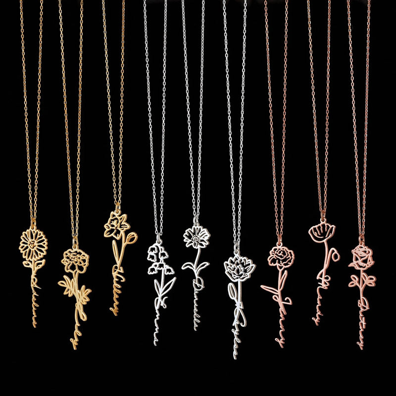 Birth Month Name Necklace - Inaya Accessories