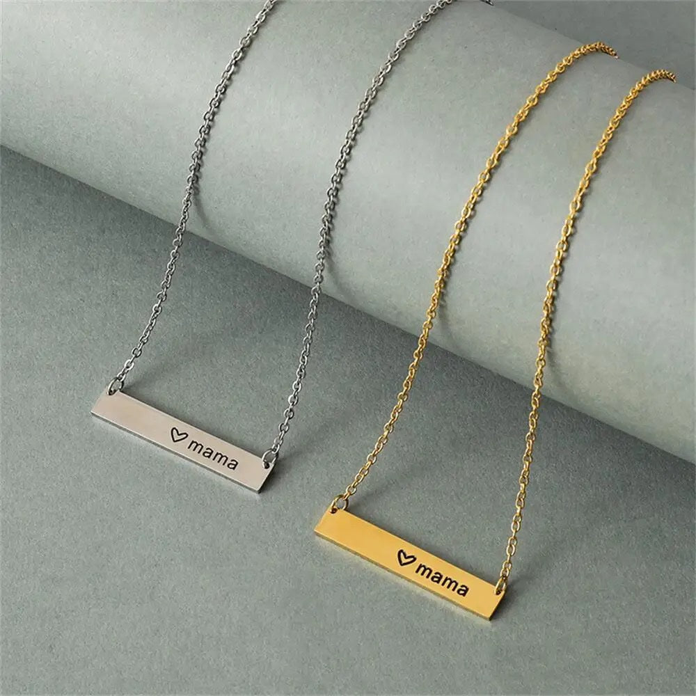 22 KT gold plated horizontal bar necklace - Inaya Accessories