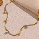 Load image into Gallery viewer, 18 kt Snake Chain with Zircons, Avery - Inaya Accessories