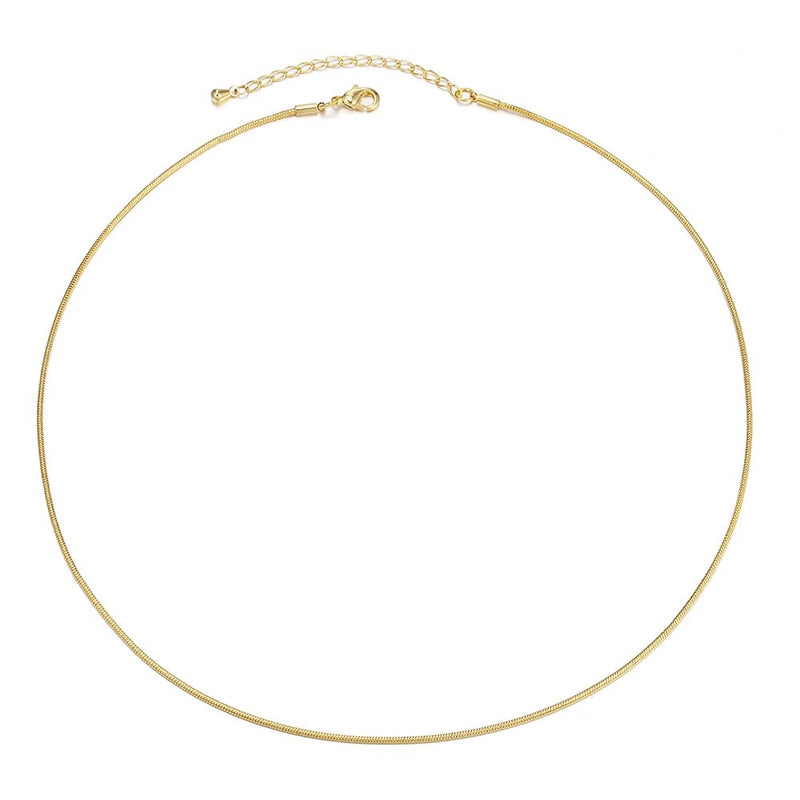 18 KT gold plated Herringbone and Rope Necklace, Sabya - Inaya Accessories
