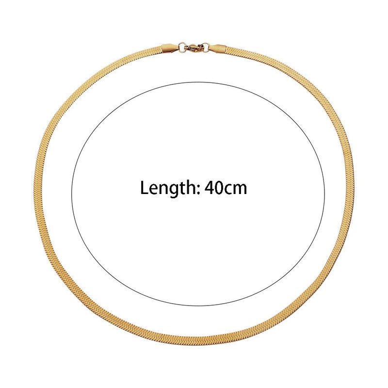 18 KT gold plated Herringbone and Rope Necklace, Sabya - Inaya Accessories