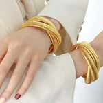 Load image into Gallery viewer, 18 Kt Gold Plated 3 in 1 Chunky Viper Bracelet - Inaya Accessories
