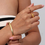 Load image into Gallery viewer, 18 Kt Gold Plated Golden Textured Kada Bracelet, Cara - Inaya Accessories
