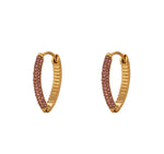 Load image into Gallery viewer, 18KT Gold Plated CZ Diamond Leaf Earrings, Klara - Inaya Accessories
