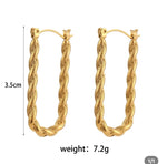 Load image into Gallery viewer, 18 Kt Gold Plated U-Shaped Twist Rope Earrings, Agatha - Inaya Accessories
