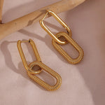 Load image into Gallery viewer, 18Kt Gold Plated Paperclip Textured Detachable Earrings, Hazel - Inaya Accessories
