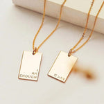 Load image into Gallery viewer, 14kt Gold Plated Customised Message/Fingerprint Necklace - Inaya Accessories