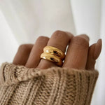 Load image into Gallery viewer, 18KT Gold Plated Drum Ring, Amy