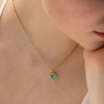 Load image into Gallery viewer, 18 KT Gold Plated Opal Stone Snake Chain Necklace, Rumi - Inaya Accessories
