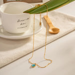 Load image into Gallery viewer, 18 KT Gold Plated Opal Stone Snake Chain Necklace, Rumi - Inaya Accessories
