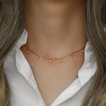 Load image into Gallery viewer, 18KT Gold Plated Rhinestone Necklace, Nia - Inaya Accessories
