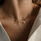 22KT Gold Plated Cursive Brass name Necklace