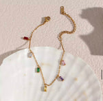 Load image into Gallery viewer, 18KT Gold Plated Rainbow Rhinestone Bracelet, Sasha - Inaya Accessories