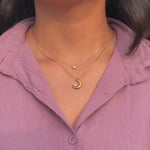 Load and play video in Gallery viewer, 18kt Gold Plated Minimal Diamond Snake Chain Necklace, Nova
