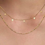 Load and play video in Gallery viewer, 18kt Gold Plated Double Layered Beaded Diamond Necklace, Mia
