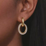 Load and play video in Gallery viewer, 18KT Gold Plated Zircon Insert Huggies, Pritika
