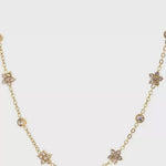 Load and play video in Gallery viewer, 18kt Gold Plated Cubic Zirconia Flower Charm Choker Necklace, Myra
