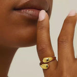 Load and play video in Gallery viewer, 18kt Gold Plated Adjustable Hug Ring, Michelle

