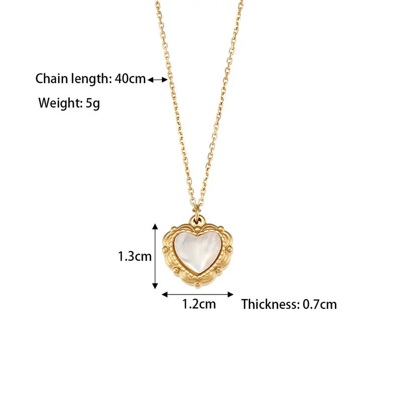 18 KT Gold Plated Dainty Shell Heart necklace, Trupti - Inaya Accessories