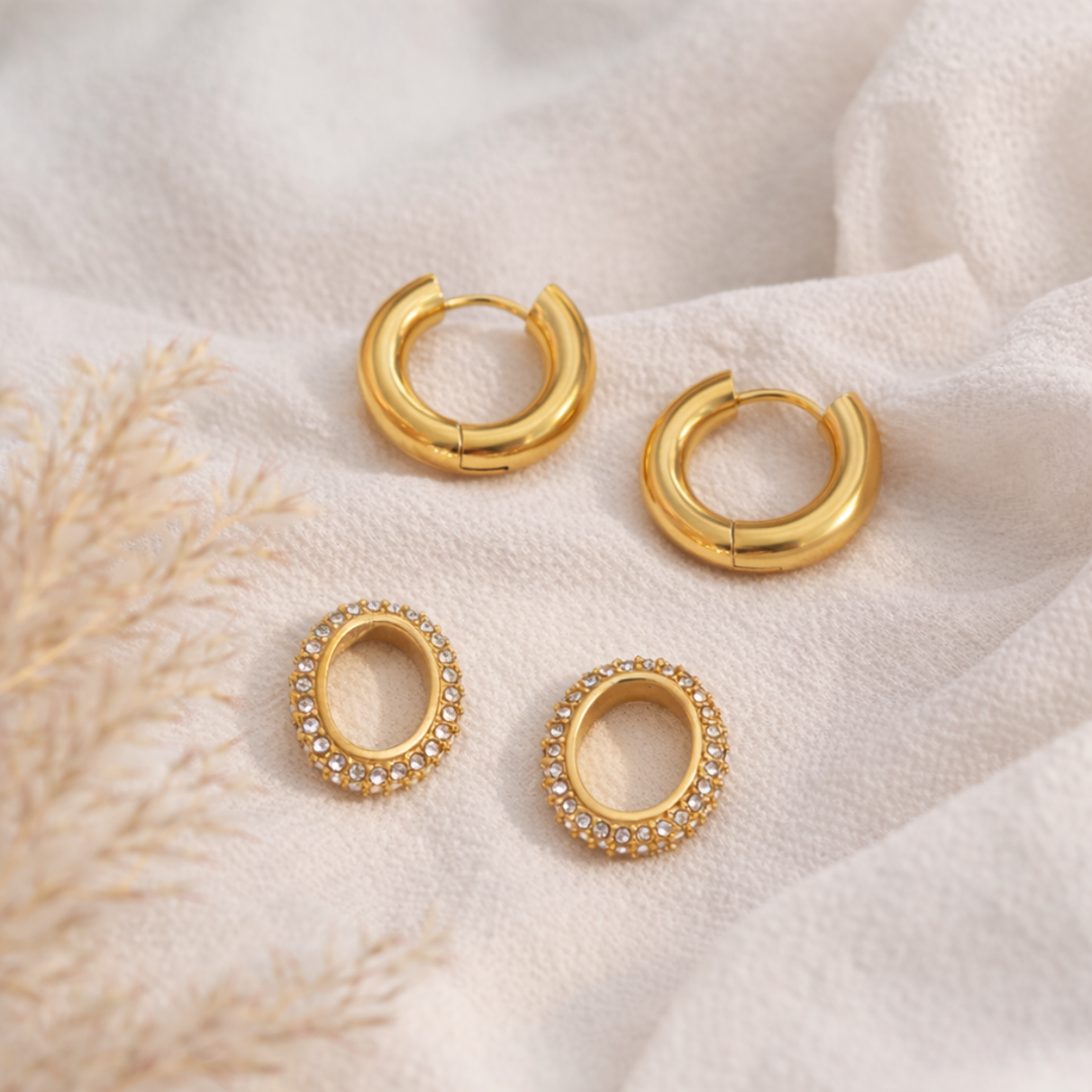 18KT Gold Plated Zircon Insert Huggies, Pritika